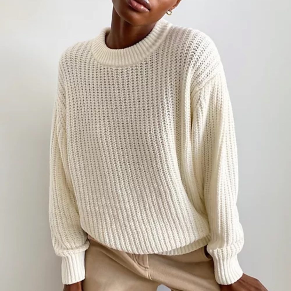 Aritiza White Knit Sweater Size Large